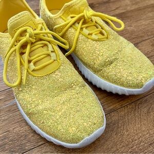 Southern Fried Chics Yellow Glitter Sneakers